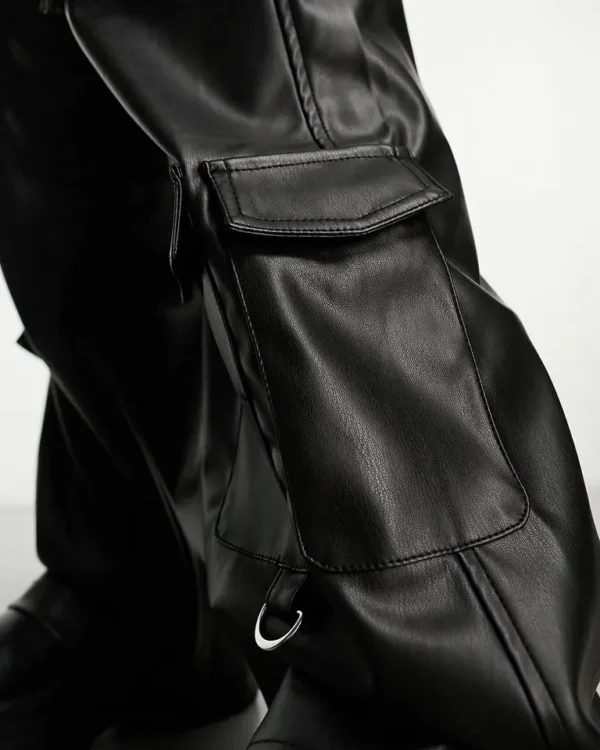 Bershka black Leather pant - Image 3