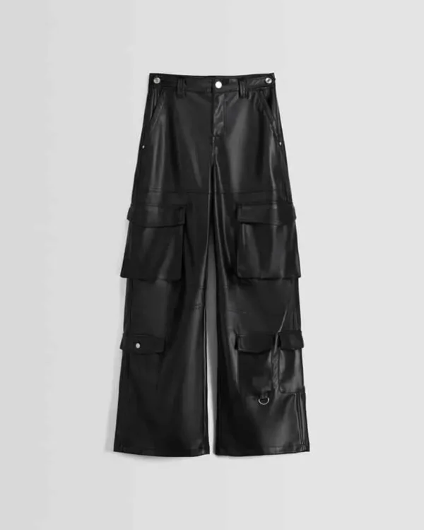 Bershka black Leather pant - Image 4